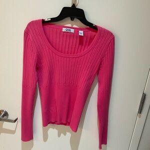 Olea Women's Pink Ribbed Top